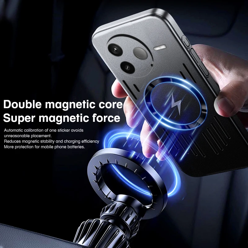 Funda magnética de disipación de calor con pintura de Metal de PC suave para Magsafe XIAOMI POCO X6 X7 Pro F6 F7 Pro Ultra contraportada - imagen 4