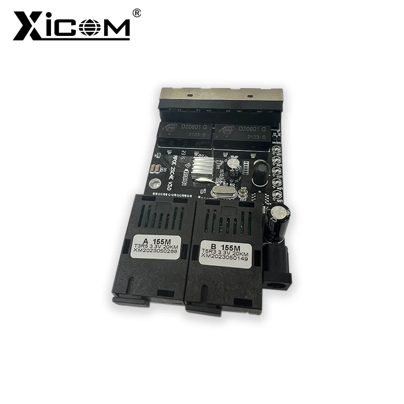 Conmutador Ethernet rápido de 10/100M, fibra inversa POE monomodo, 2 puertos de fibra SC, 4 RJ45, convertidor de medios ópticos, placa pcba metro - imagen 5