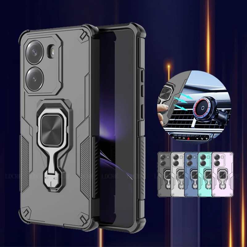 Para Poco X7 Pro funda Xiaomi Poco X7 Pro Capas parachoques atracción magnética adsorción soporte de anillo de Metal Fundas Poco X7 Pro