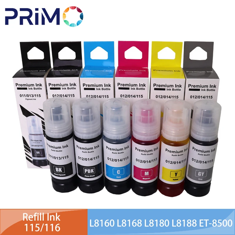 Recambio de tinta para impresora Epson L8160, L8168, L8180, L8188, ET-8500, ET-8550, EW-M873T, 70ML, 552, 011, 012, 013, 014, 554, 114, 115, 116