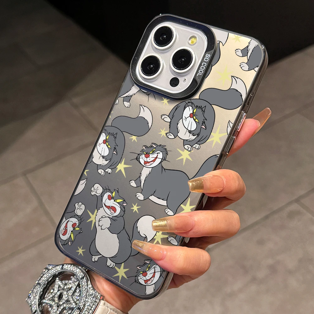 Funda de teléfono Caroon Lucifer Cat para Apple iPhone 17 Air 16 16e 15 14 Plus 13 12 11 iPhone17 Pro Max X Xs XR 8 cubierta dura mate - imagen 2