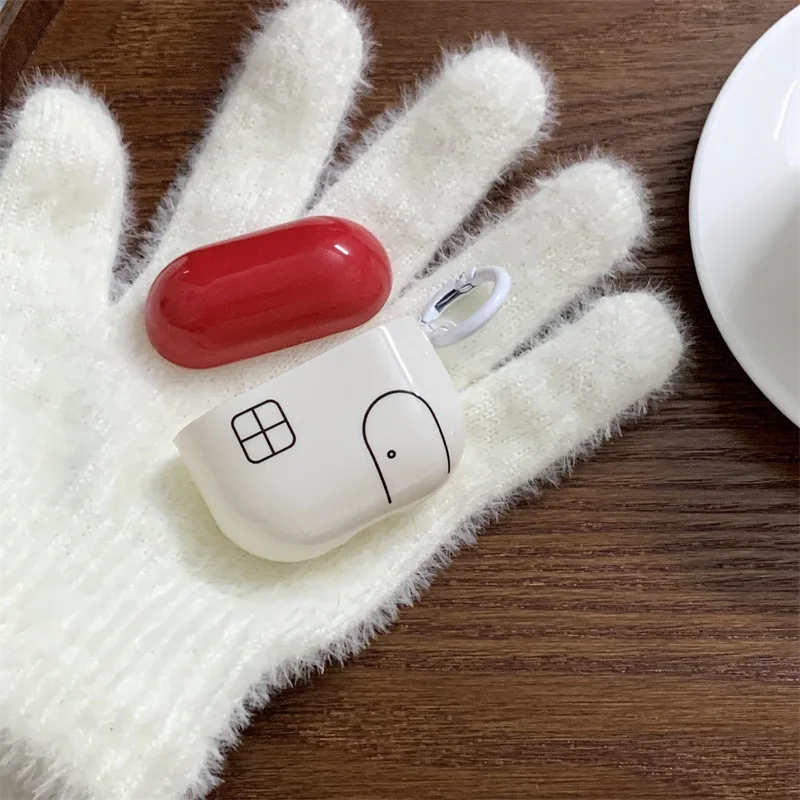 De Corea ins Casa pequeña roja creativa con colgante funda para auriculares para AirPods 1 o 2 3 4 Pro 2 funda para auriculares Bluetooth - imagen 4