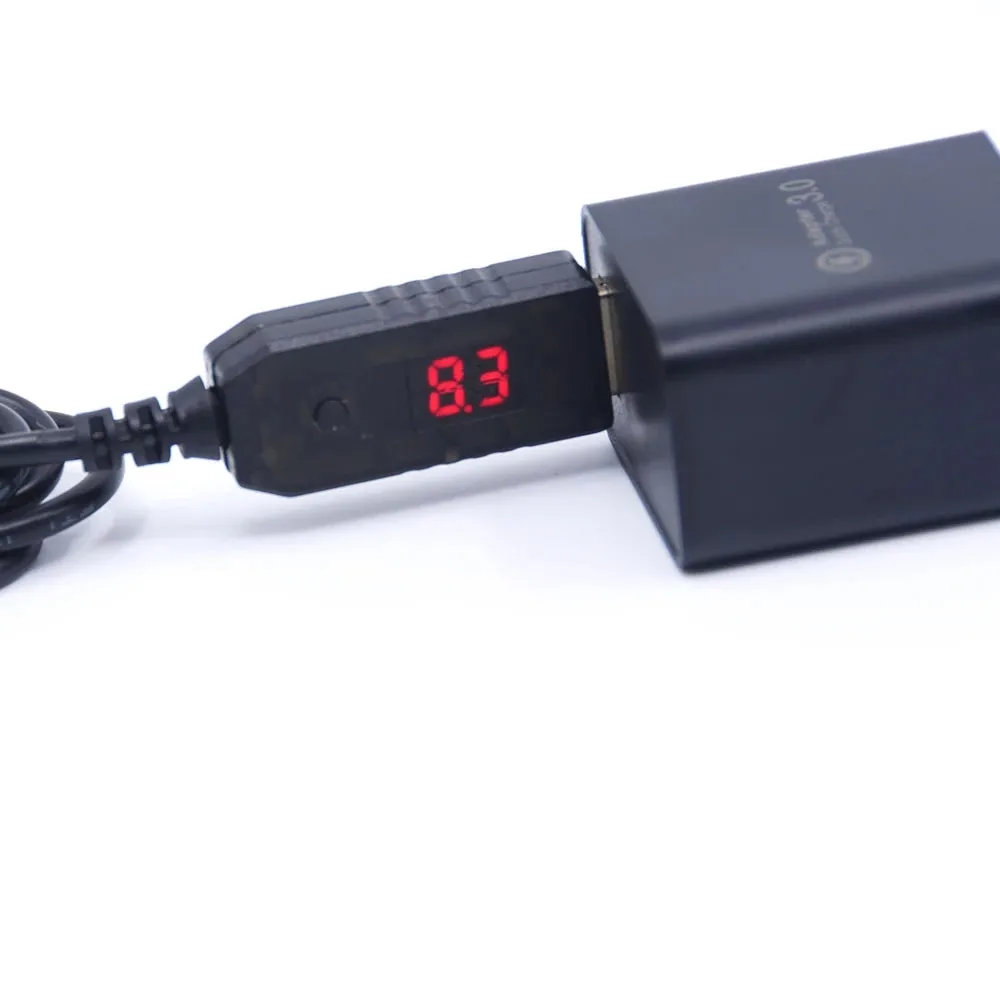 Cable adaptador de corriente USB + cargador QC3.0 para enrutador WiFi tira de LED voltaje ajustable 5V-12V paso 0,2 V 7,2 V 7,4 V 8V 8,4 V 9V 11V - imagen 5