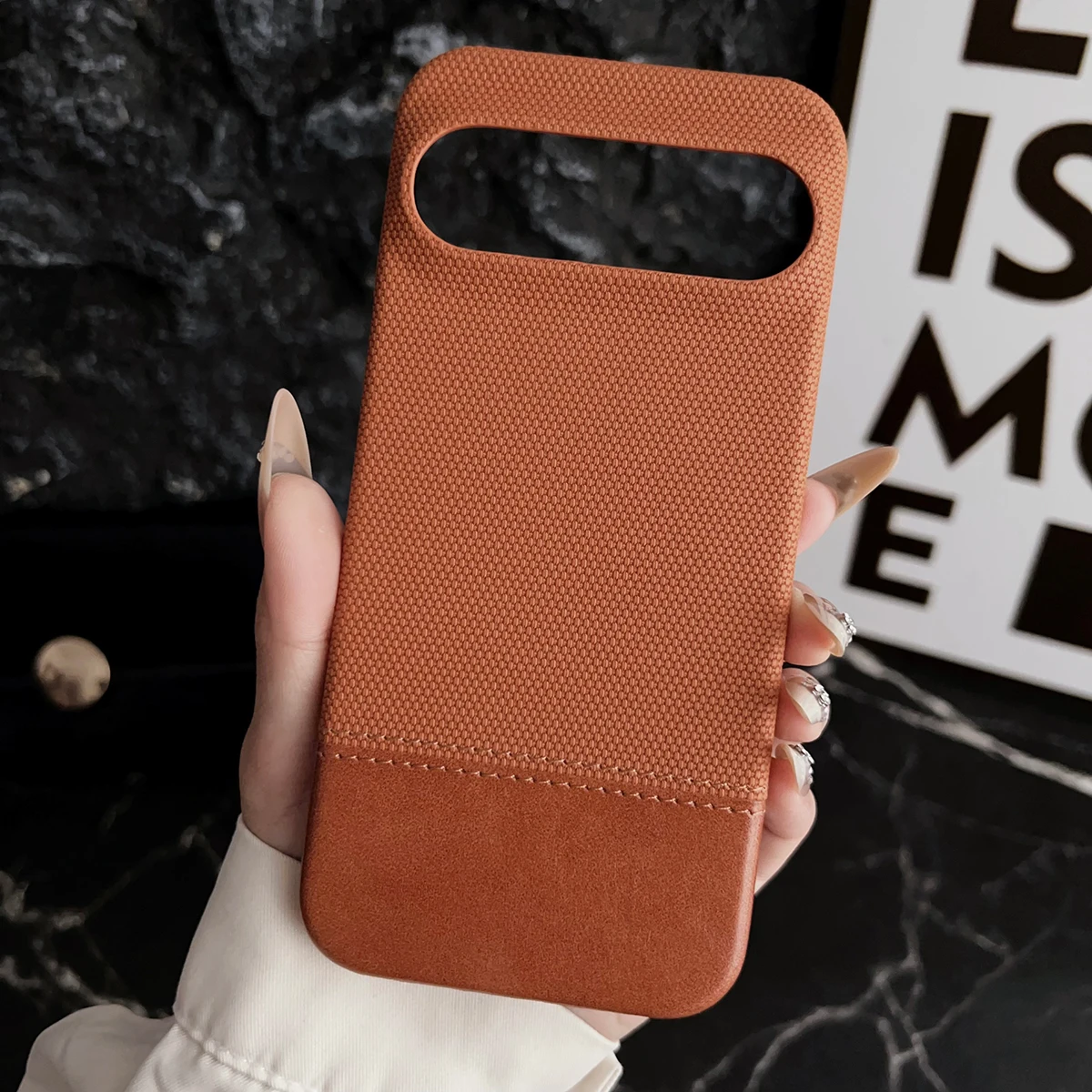 Funda magnética de cuero y tela para Google Pixel 10 9 8 Pro XL 8A, funda con imán de bloque de color para Fundas antigolpes Mag-safe Charge - imagen 3