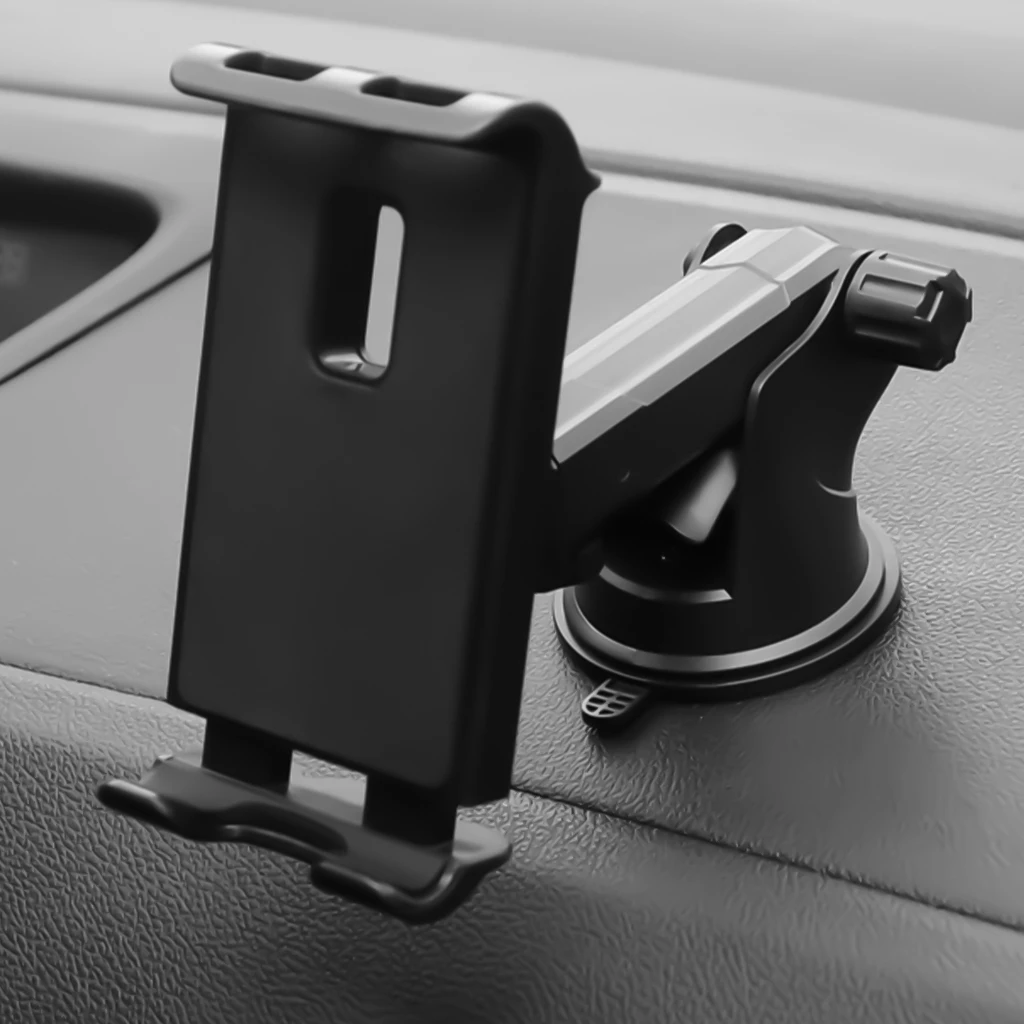 Soporte para tabletas, soporte para teléfono móvil, soporte para tabletas montado en tablero, soporte con ventosa, soporte giratorio 360 grados para teléfono, 1 ud. - imagen 3