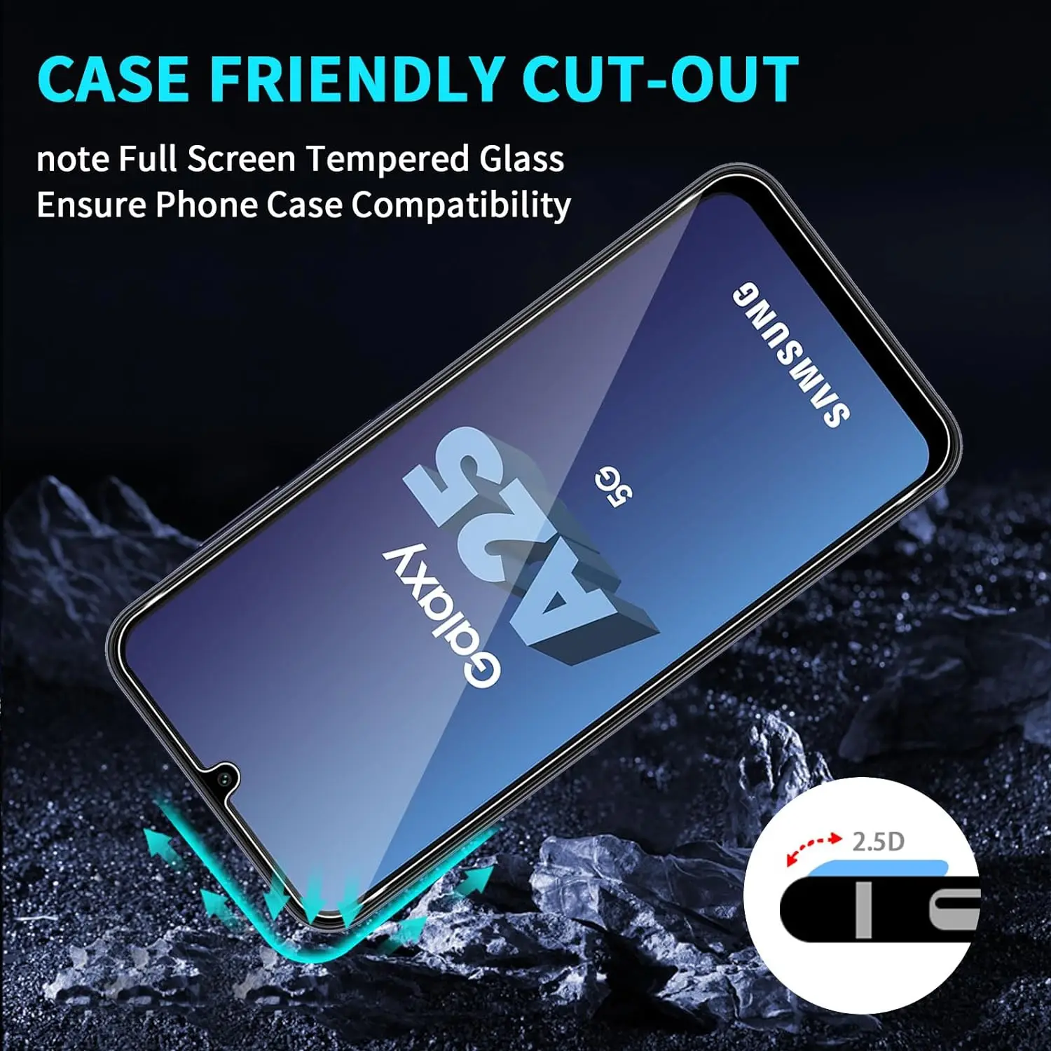 Para Samsung Galaxy A25 5G, protector de pantalla HD 2/4 piezas 9H película de vidrio templado - imagen 3