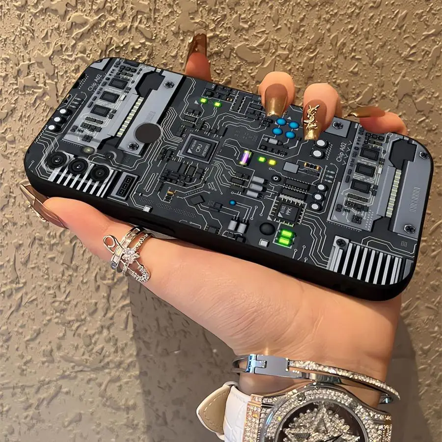 Circuito personalidad negro suave funda de teléfono para Motorola Mot G71 G32 G52 G53 G30 G50 Edge 20 Pro 30 Lite G51 G73 G60 G60s - imagen 4