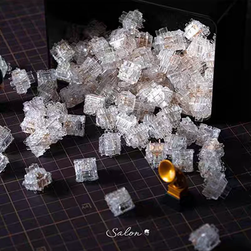 OFF STUDIO Outemu Silence Ice Snow versión personalizada interruptor de cristal Teclado mecánico totalmente transparente interruptores MX PC a prueba de polvo