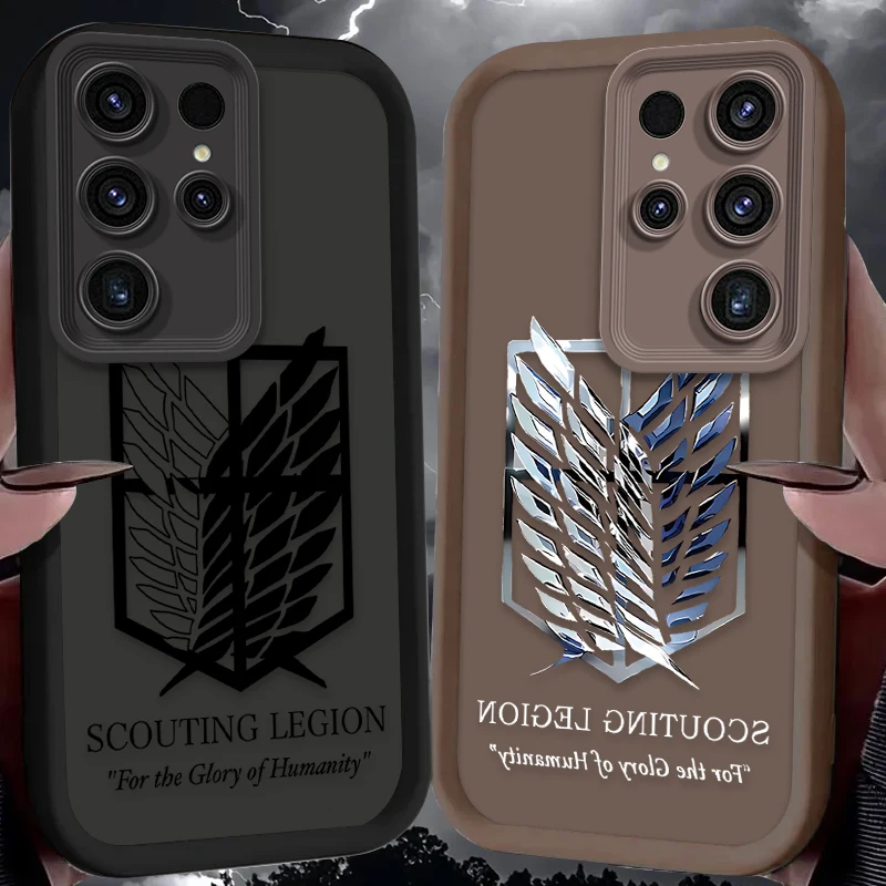 Funda de Anime Attack On Titan para Samsung Galaxy S23 S24 S25 Ultra S22 S21 Plus FE A56 A36 A26 A16 A06 A15 A25 A35 A55 5G