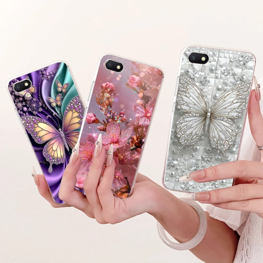 Para Xiaomi Redmi 6A funda Redmi 5A flores de lujo mariposa pintado funda de silicona suave para Redmi 6 6A Redmi5A Redmi6A Shell - imagen 5