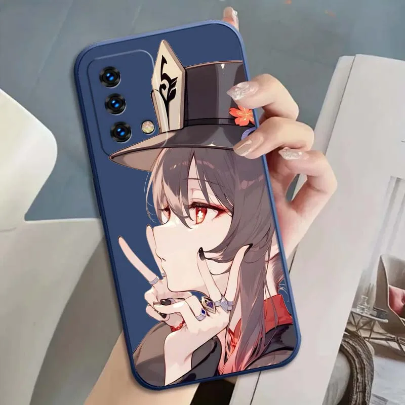 Hu Tao Chica de anime para OPPO Ace2 A98 A96 A95 A94 A92 A9 A80 A78 A77 A76 A74 A73 A72 A60 A6 Pro Funda de teléfono - imagen 2