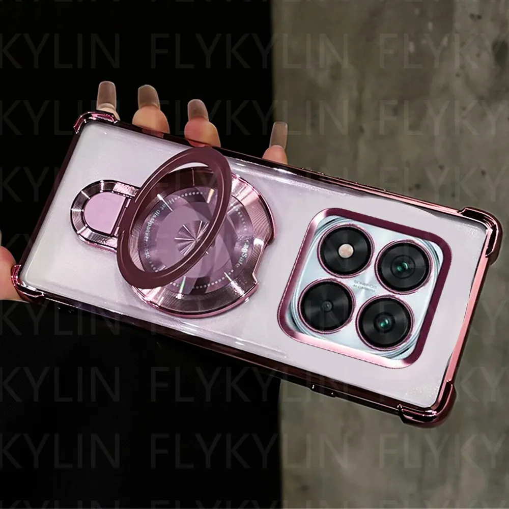 Funda de teléfono para Samsung Galaxy Note 20 Ultra Note 10 Plus, soporte magnético, funda trasera transparente de silicona suave a prueba de golpes - imagen 2