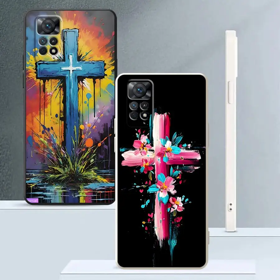 Funda blanda para Xiaomi Redmi Note 11s 10 11 Pro 14 Pro Plus 13 12 ProPlus 10Lite 12s 10 Cruz colorida