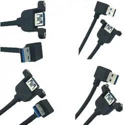 Cable de Extensión USB 3.0 Macho-Hembra 90° para Panel