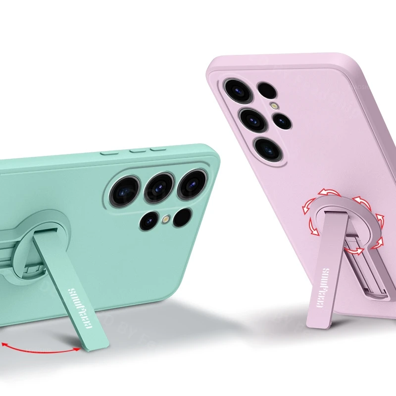 Para Samsung Galaxy S25 funda de silicona Ultra líquida funda suave S25 Plus S25 + S25Edge funda de teléfono de lujo con soporte película de pantalla - imagen 2