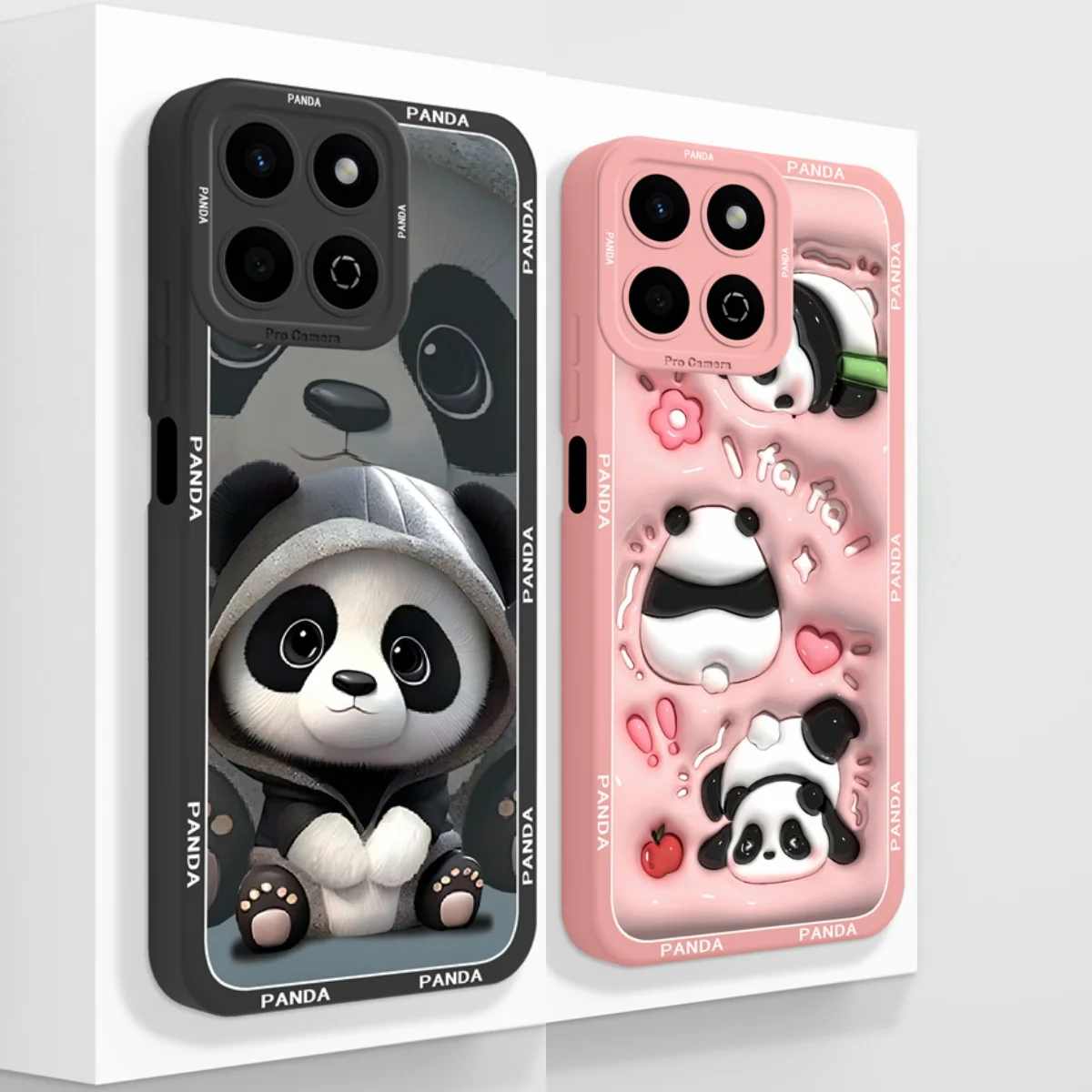 Para Honor X7C Funda Linda Panda protección de cámara Funda de silicona líquida suave para Honor X7 C 5G Funda trasera de teléfono para mujer/hombre