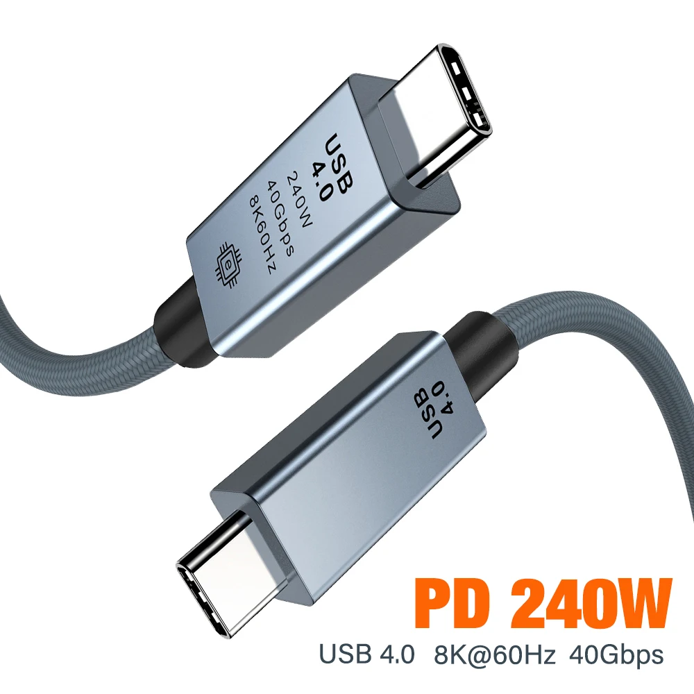 Cable USB 4,0 tipo C a tipo C 8K @ 60Hz 40Gbps 240W para Thunderbolt 4 PS5 Nintendo Switch MacBook Pro carga rápida