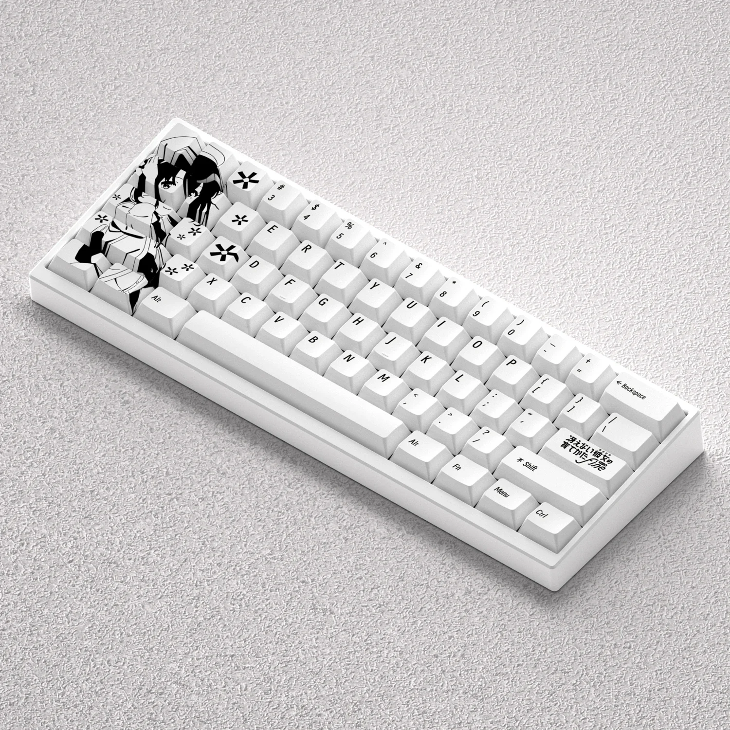Teclas de 73 teclas Katou Megumi Anime PBT sublimación de tinte cereza para teclado mecánico de diseño 60 65 68 Anne Pro 2 Akko Fun60 Pro - imagen 2