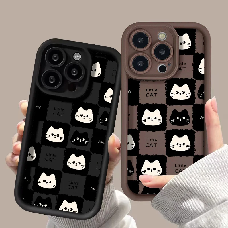 Funda de teléfono pintada con bonito gato de TPU suave para iPhone 11 13 17 Pro Max 16 15 14 12 17 Air 16E XR X Xs 7 8 Plus Funda a prueba de golpes - imagen 2