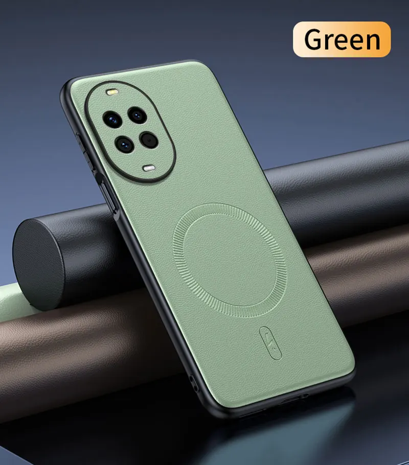 Para Huawei Nova 14 funda protectora de cuero magnética para Huawei Nova 14 antihuellas antideslizante PC + TPU - imagen 3