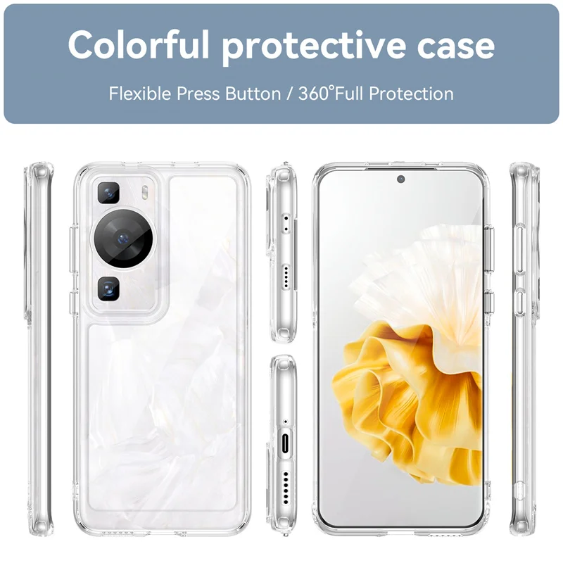 Funda transparente para Huawei P60 Pro, carcasa trasera a prueba de golpes, marco de color transparente - imagen 3