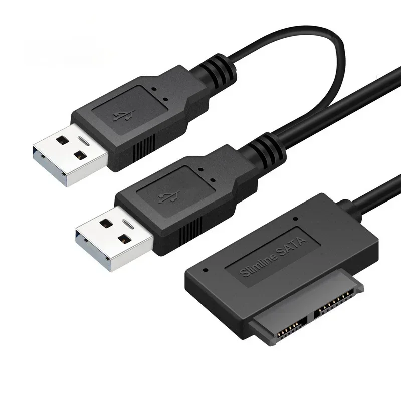 Cable de unidad fácil SATA a USB2.0 de 7 + 6 pines, USB a SATA 13P, cable de unidad óptica para portátil - imagen 4