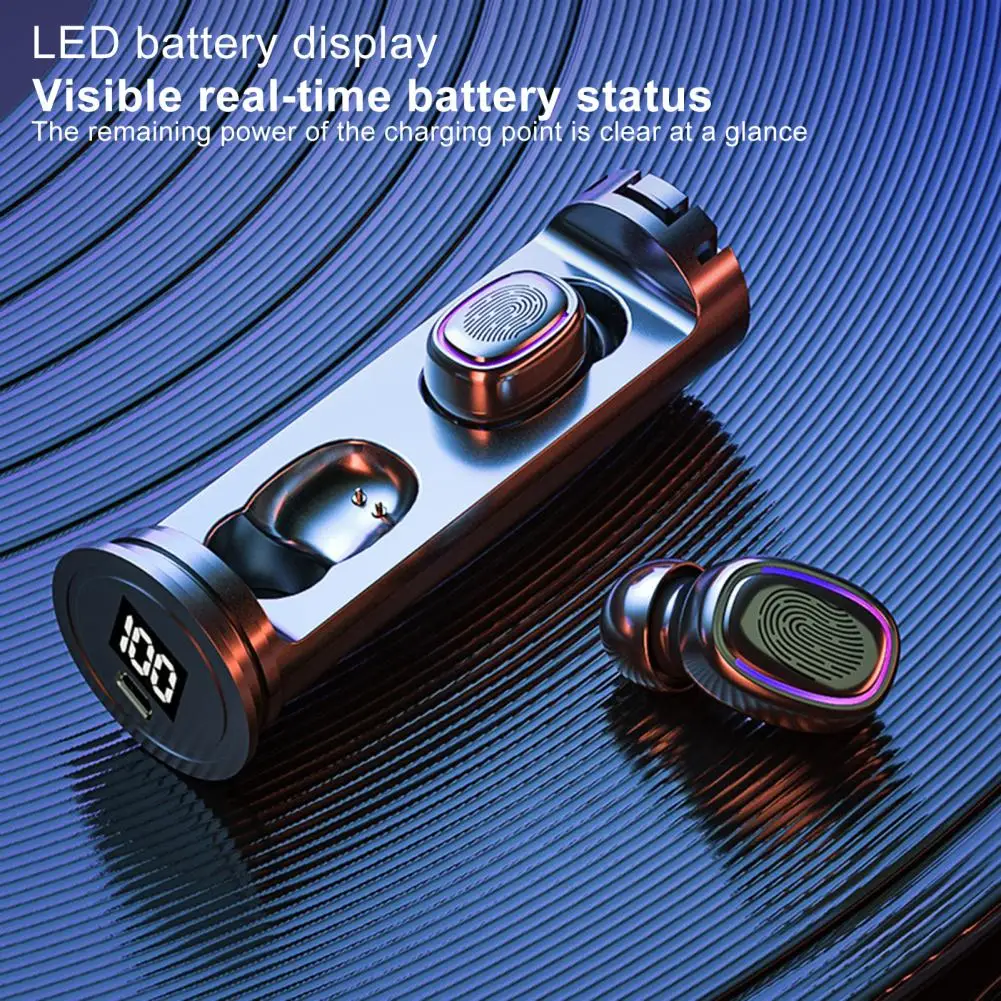 Auriculares TWS con Bluetooth 202, cascos inalámbricos HIFI con Control táctil, pantalla LED, deportivos, resistentes al agua, con micrófono - imagen 4