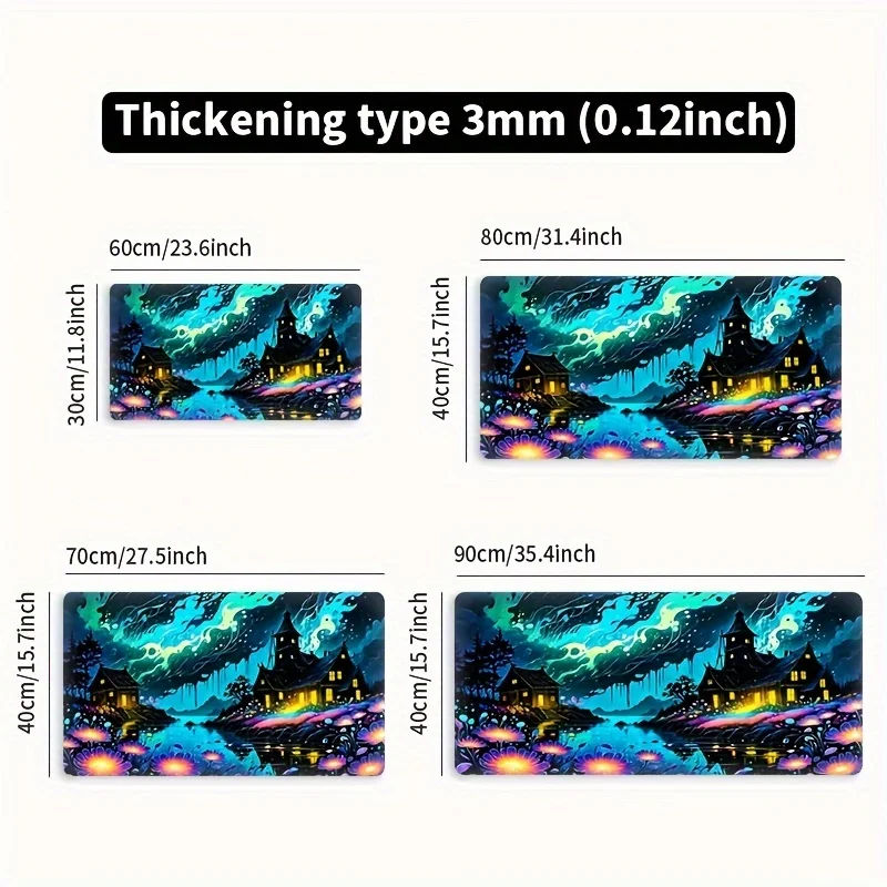 Alfombrilla de ratón grande con paisaje de ensueño, alfombrilla de escritorio de 900x400x3MM, bordes cosidos, alfombrilla de goma antideslizante para mesa, accesorios para juegos de oficina - imagen 5