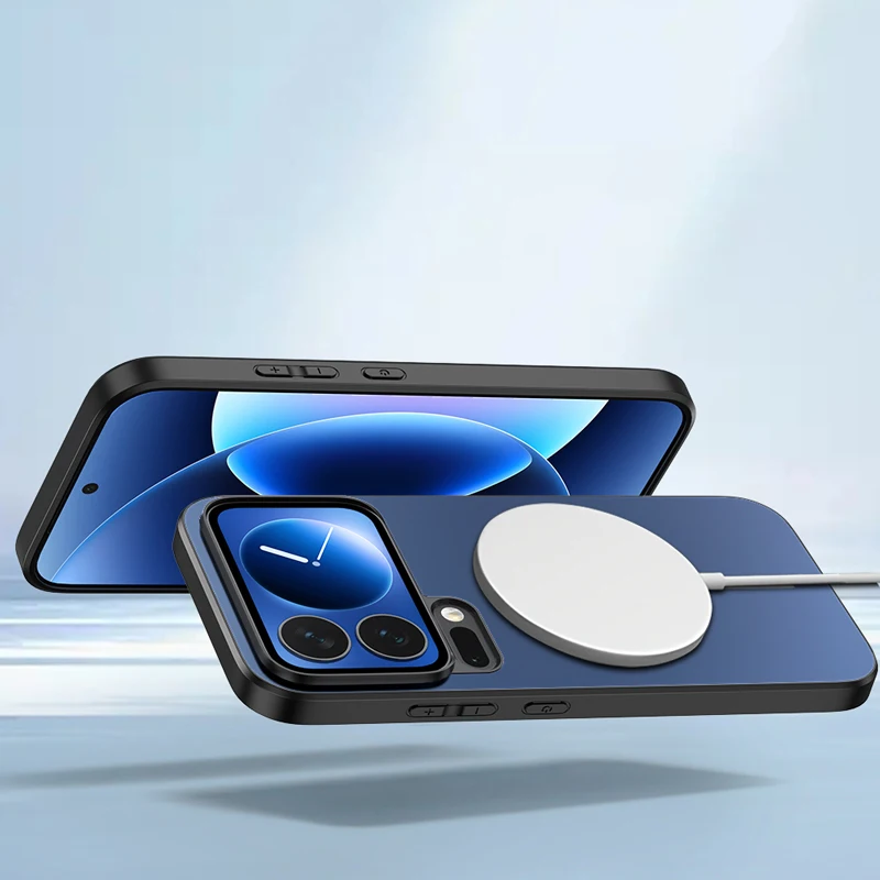 Magsafe-funda de teléfono magnética sin cables con revestimiento de Color sólido, a prueba de golpes, para Xiaomi 17 Pro Max 15 14 T Pro Ultra, contraportada - imagen 3