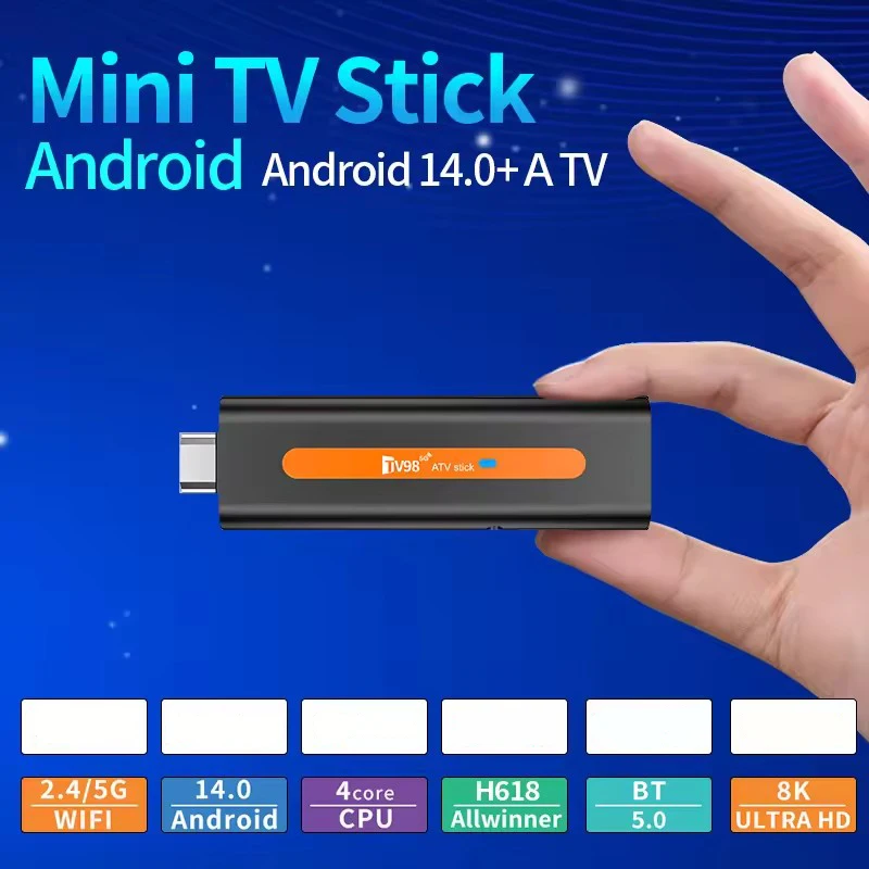 Smart TV Stick TV98 ATV H618 HDR10 8K Android 14 BT 5,0 ATV 2GB 16GB Allwinner H618 4G 5G Dual Wifi 6 reproductor multimedia TV Stick - imagen 5