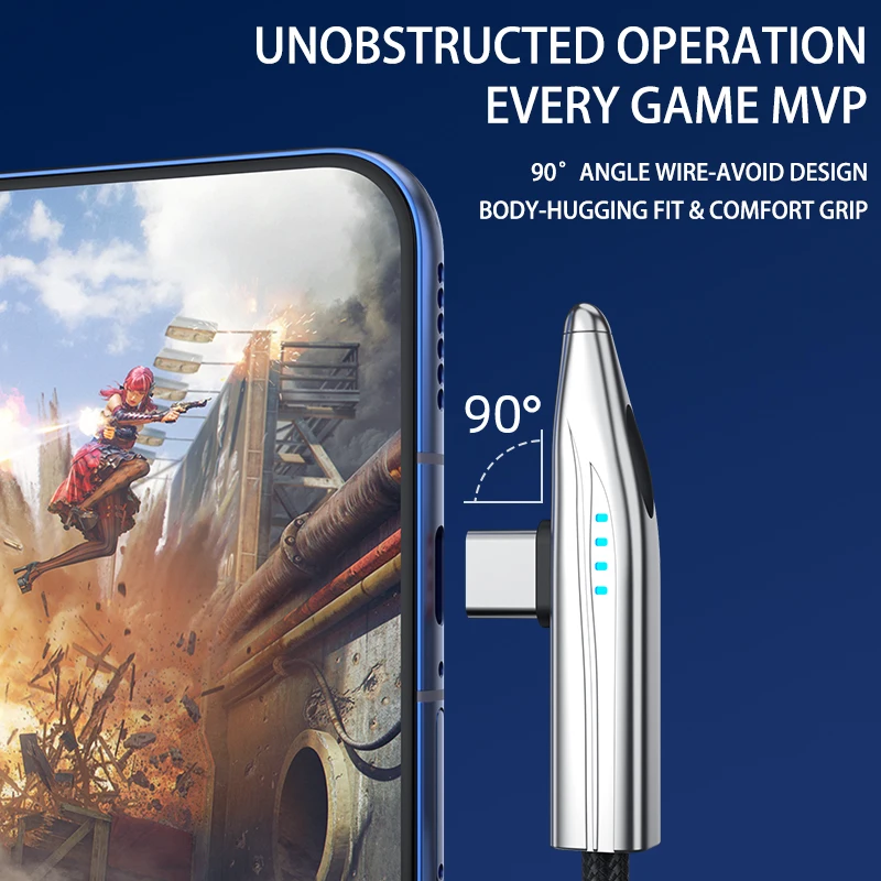 NNBILI 240W Bullet Train Cable USB C de carga rápida codo de 90 grados cargador tipo C para iPhone 16 15 Pro MacBook Max iPad Samsung - imagen 4