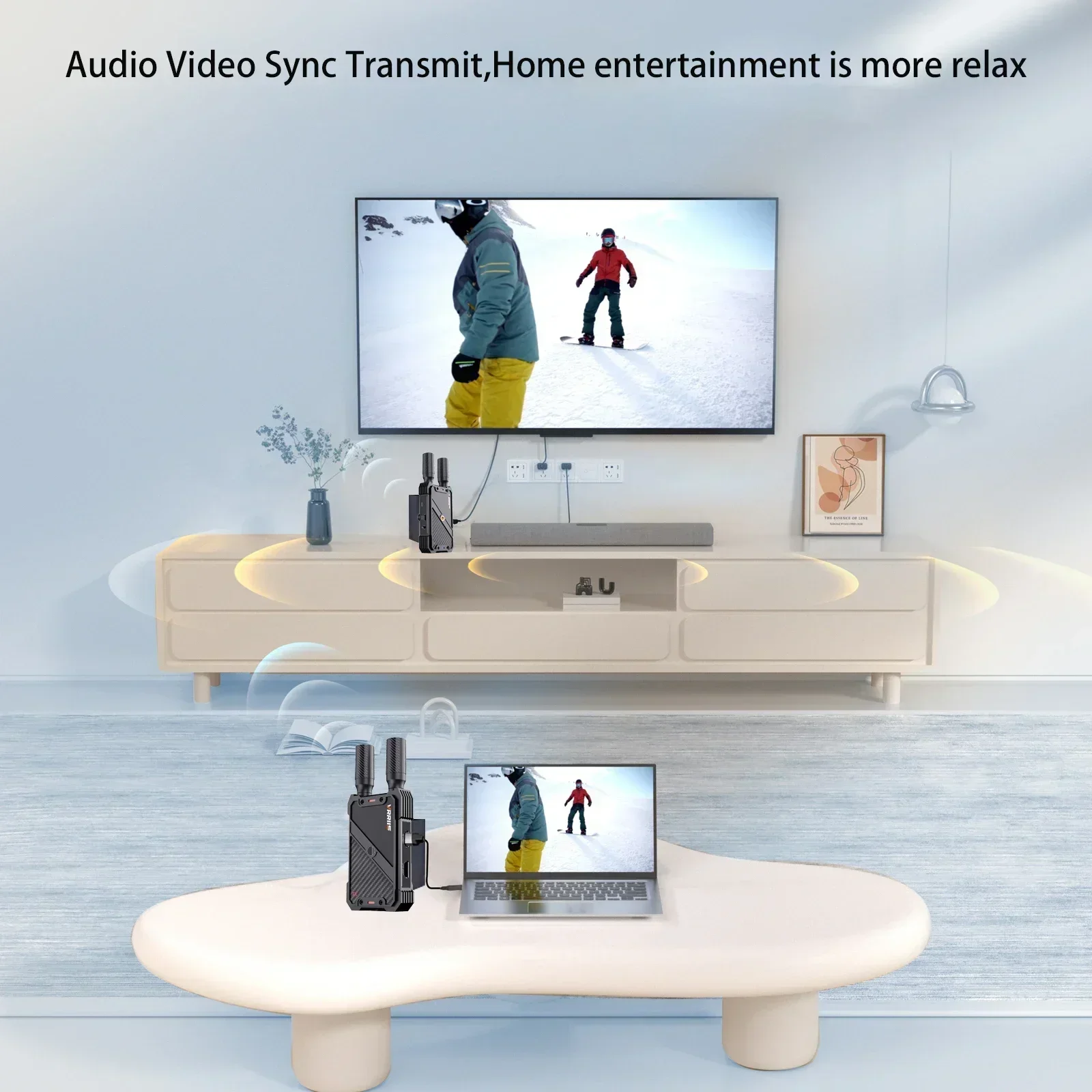 Transmisor y receptor de transmisión de sincronización de Audio y vídeo inalámbrico de 1300 pies, extensor HDMI Dual de 400m para cámara, portátil, PC, Monitor de TV - imagen 5