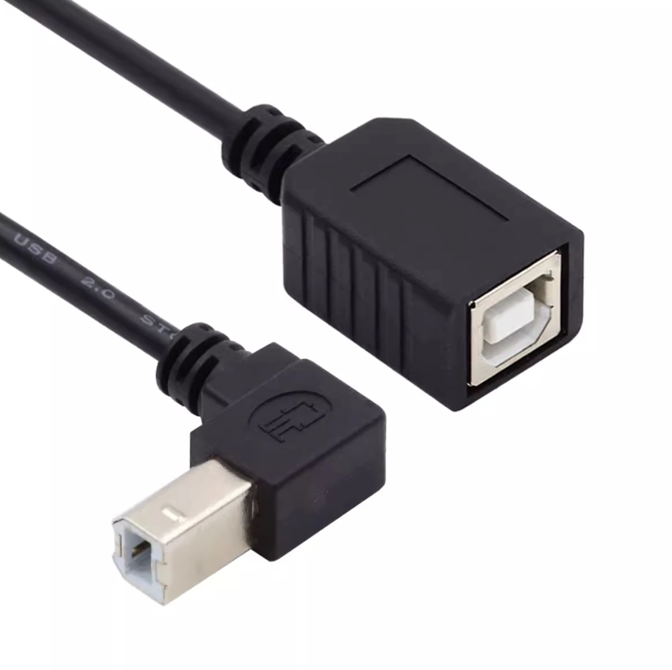 Cable USB Macho a Hembra Tipo B 90° Extensión Impresora Escáner 25 cm - imagen 3