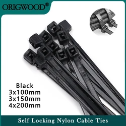Bridas de Nailon Reutilizables con Cierre Automático para Cables