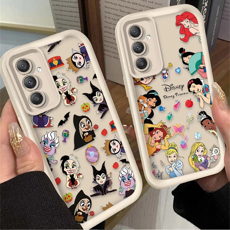 Funda de silicona Disney para Samsung Galaxy A35 A55 A15 A25 A16 A06 A05 A05S A24 A13 A23 A12 A22 A32 A52 A71 A51 4G Princess Queens