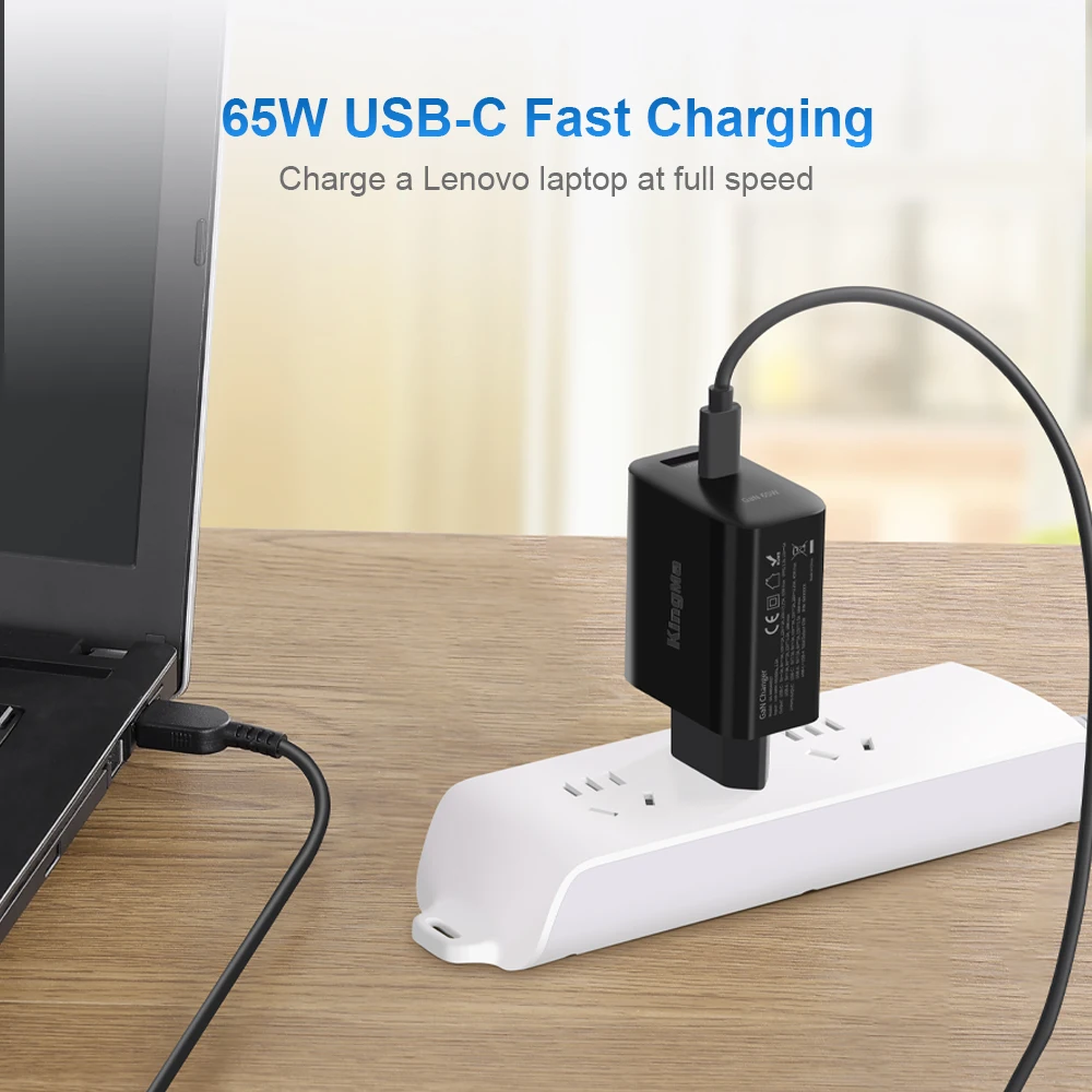 KingMa-cargador de ordenador portátil GAN, cable de alimentación de adaptador de CA, 65W, para Lenovo Thinkpad T540P, X270, X250, X240, ADLX65NLC2A, ADLX65NCC3A, ADLX65NCC2A - imagen 4