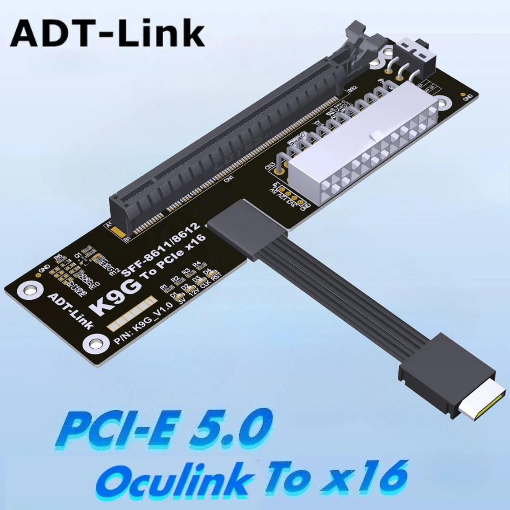 ADT K9G eGPU OCuLink GPU Dock PCIe 5,0 x4 PC de alta velocidad portátiles para tarjeta gráfica de vídeo externa M.2 Oculink a PCIE X16 - imagen 2