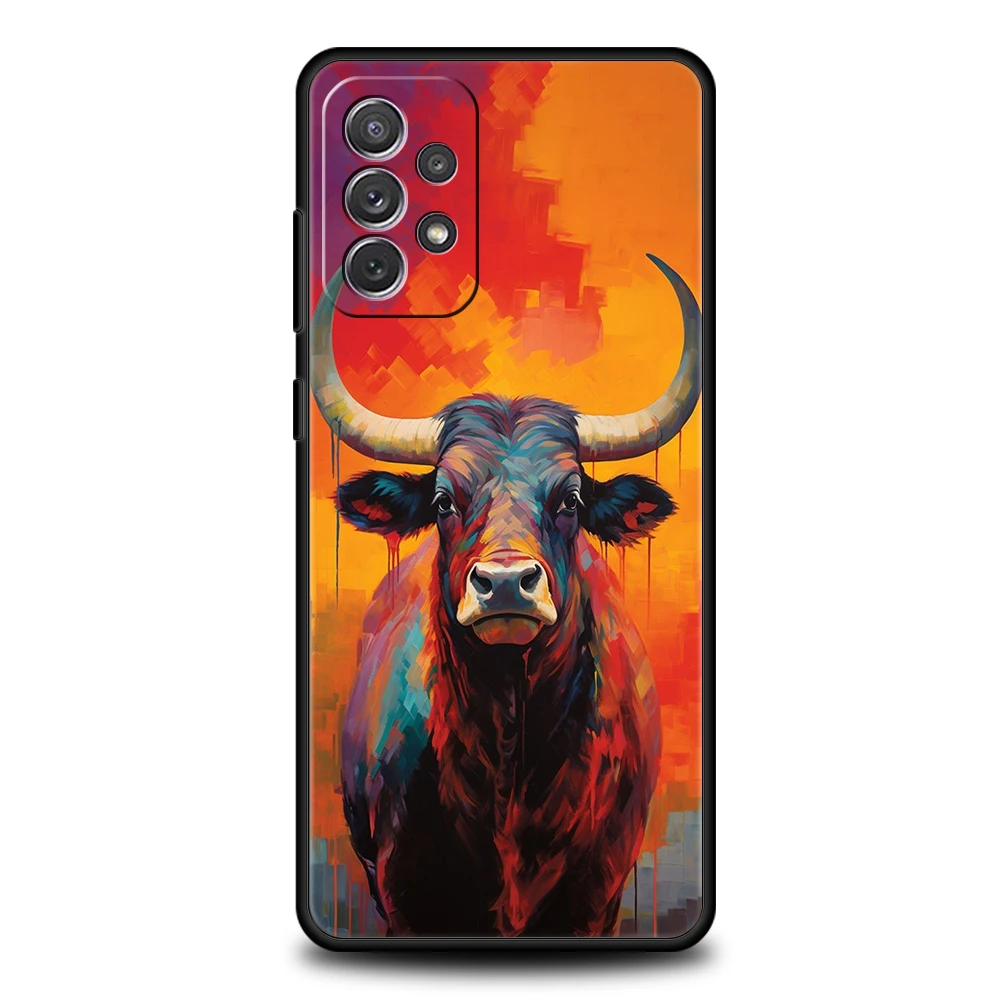 Funda de teléfono para Samsung Galaxy A15 A13 A35 A55 A51 A71 A41 A31 A21S A03S A05 A17 A23 A25 A33 A53 A73 5G A07 4G Cover Bull Animal - imagen 5