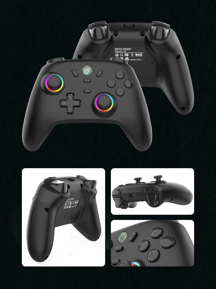 Controlador de juego inalámbrico DATA FROG S13, palo 3D de efecto Hall, para PC/MAC/iOS/portátil/interruptor - imagen 3