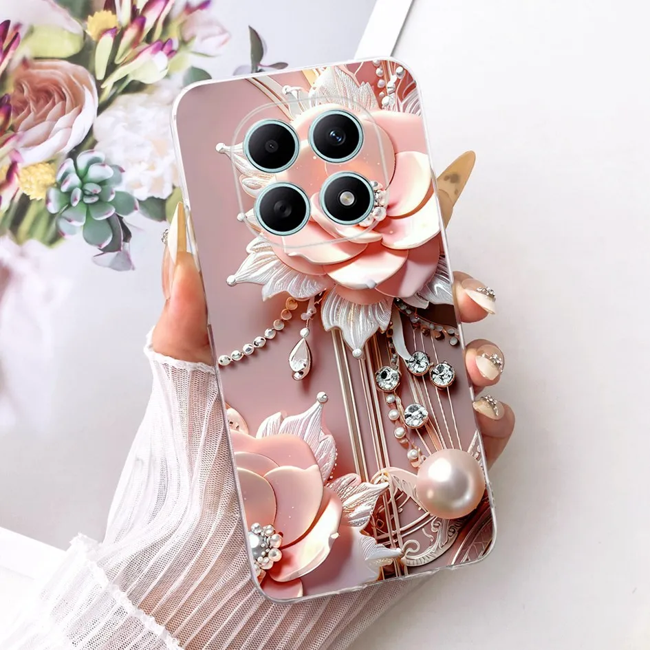 Funda transparente para Xiaomi Redmi Note 15 Pro Plus 5G, Funda trasera de silicona suave con flores populares para Xiaomi Poco M8 Pro - imagen 4