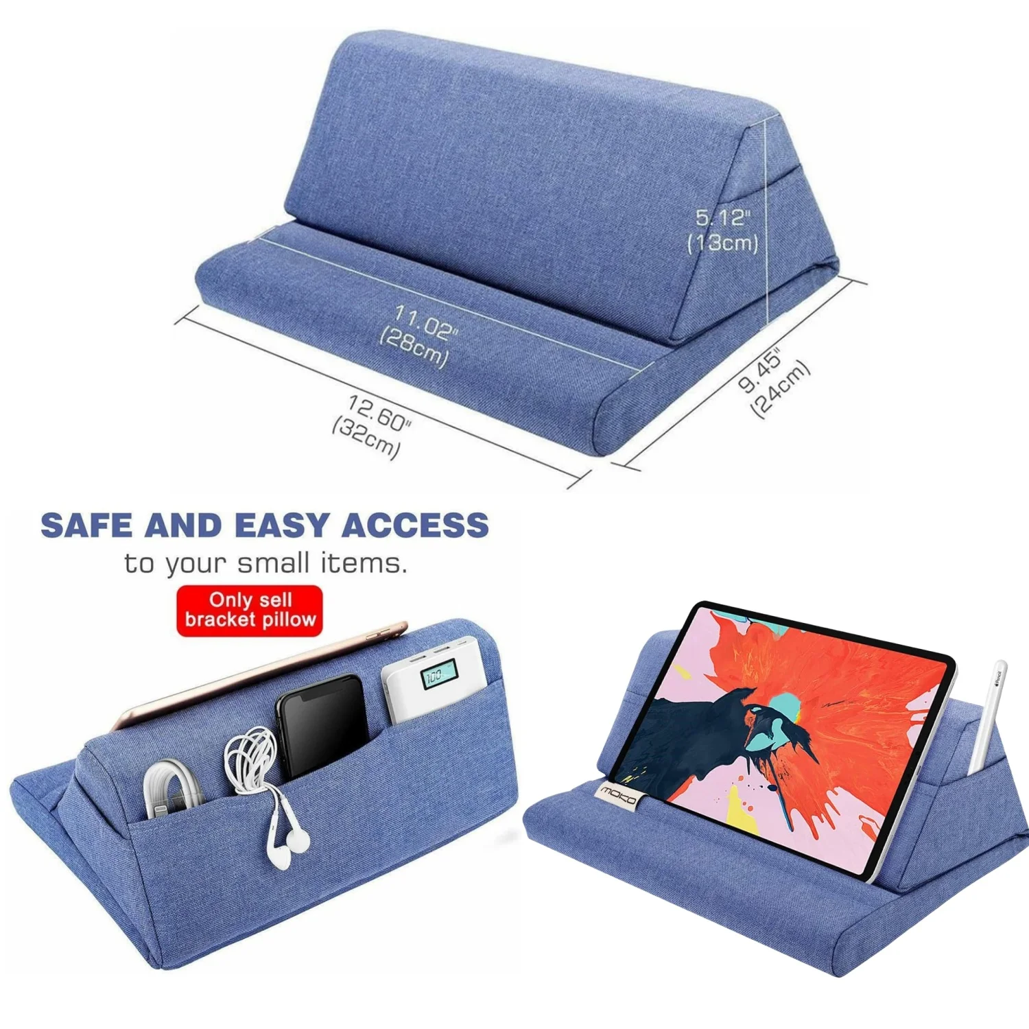 Soporte de almohada para tableta multiángulo para el nuevo dispositivo de teléfono con pestaña IPad Air Pro Galaxy de hasta 13 pulgadas soporte para tableta para escritorio de regazo de cama - imagen 3