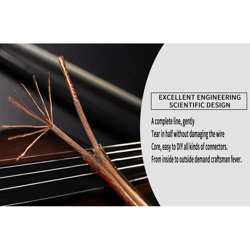 Cable de altavoz DIY, Cable de línea de Audio Hi-Fi, Cable de altavoz de cobre sin oxígeno para amplificador, sistema de cine en casa, KTV y DJ - imagen 4