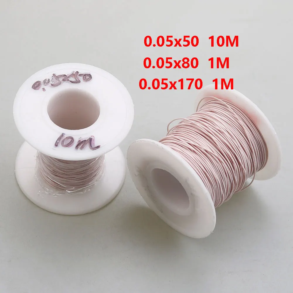 0,05x50 0,05x80 0,05x170 hebras Litz alambre de cobre antena de mina multi núcleo compartila Cable trenzado de hilo de seda de poliéster 0,05mm