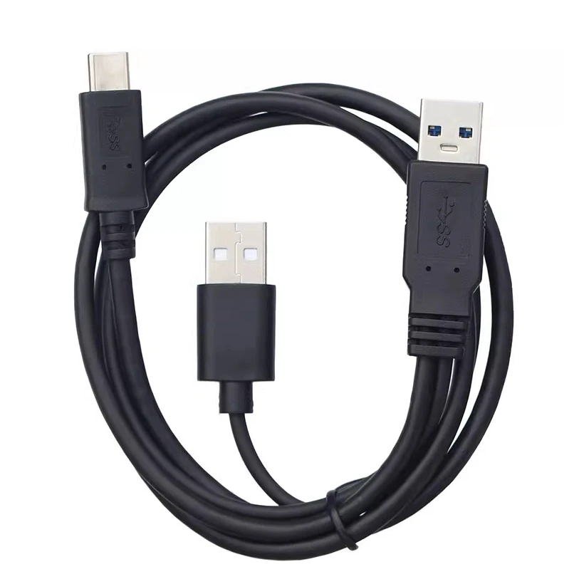 Cable de datos 2 en 1 USB 3,0 tipo A macho A USB tipo C 3,1 macho + Cable de alimentación USB 2,0 Y divisor de 60CM para HDD, portátil Y disco duro