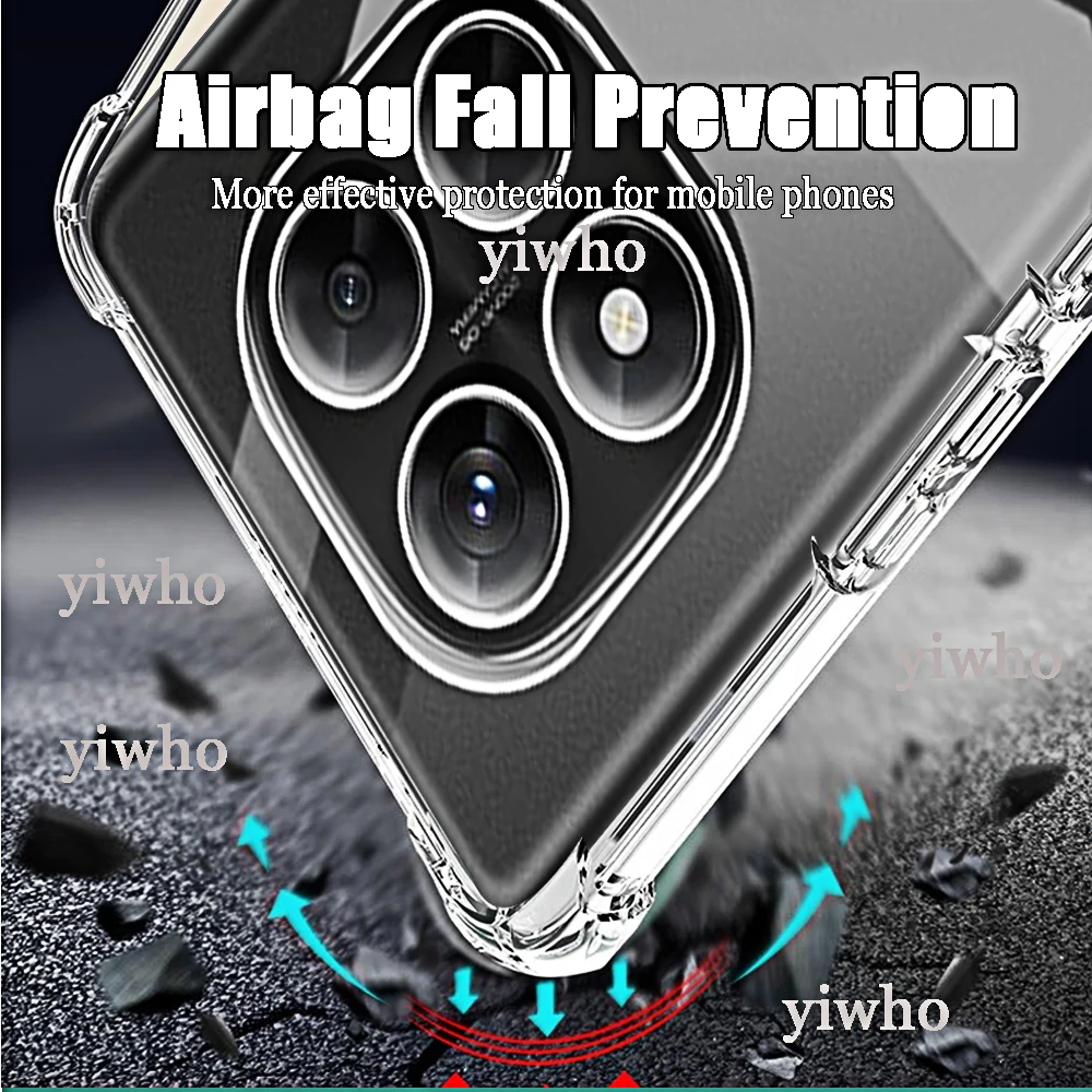 Funda de teléfono a prueba de golpes para Xiaomi Redmi Note 14 Pro Plus, fundas traseras transparentes Clera en Redmi 13 4g 5g 14pro 13pro + fundas telefónicas - imagen 4