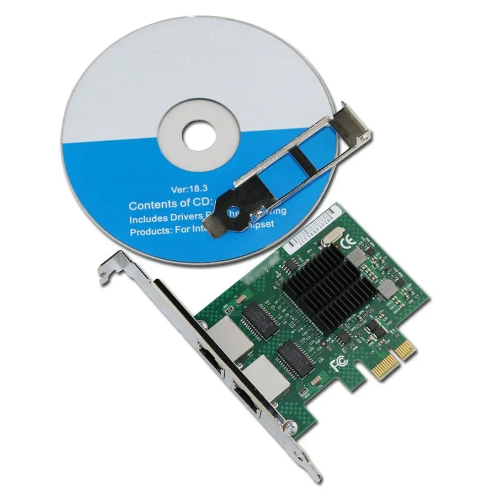 Tarjeta de red Gigabit Ethernet PCI-E X1 de doble puerto E575T2, adaptador LAN de 10/100/1000Mbps, controlador con cable intel 82575 E1G42ET - imagen 4