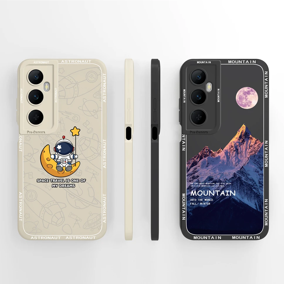 Funda de silicona líquida para teléfono Realme, cubierta trasera protectora a prueba de golpes con bonito patrón curativo para Realme C 65 - imagen 2