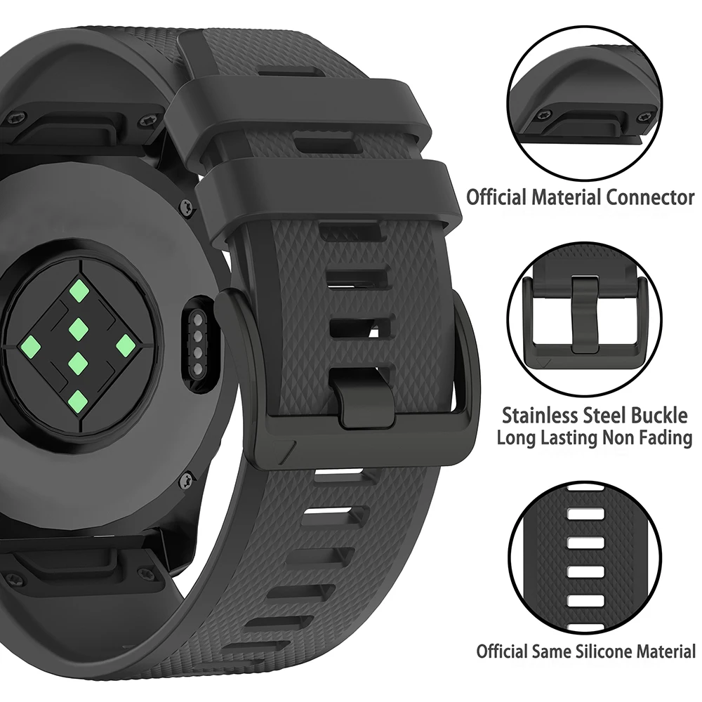 Correa de reloj QuickFit de 22mm y 26mm para Garmin Fenix E 8, 47mm, 51mm, 7, 7X6, 6X/Epix Pro/Enduro 3/Fenix5, pulsera oficial de silicona - imagen 4