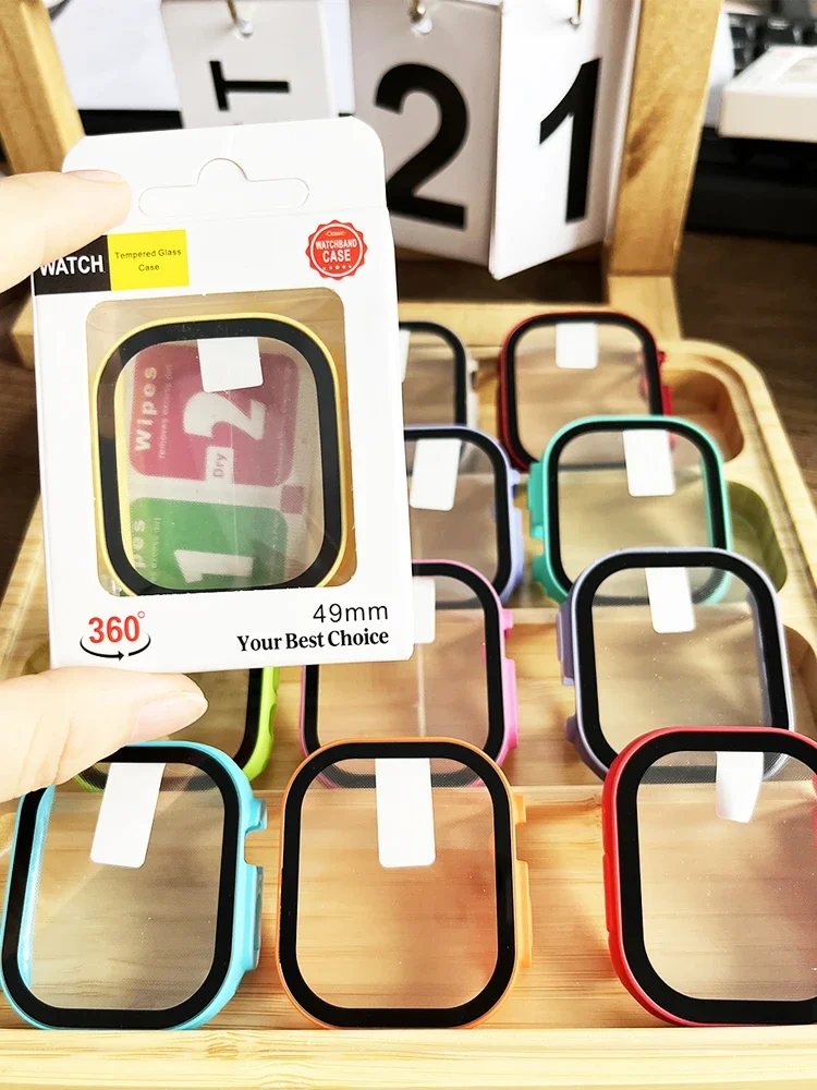 Funda de 49mm para Apple Watch Ultra 3, carcasa de 49mm, accesorios para PC, parachoques a prueba de golpes + Protector de pantalla de vidrio templado iWatch Ultra 2 3 - imagen 2