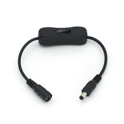 Interruptor en línea 5.5x2.1mm con cable alimentación para LED CCTV